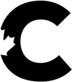 Cansoft logo: a black stylised letter C with a rough, torn edge on white