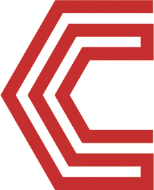 Crevand SEO logo: a red letter C made of nested angular lines on white