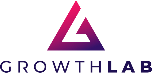 Growth Lab logo: a magenta and purple triangular letter G above the word "GROWTHLAB" in navy