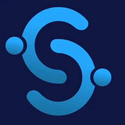 Guru SEO Services logo: a light-blue letter S made of curved strokes with two dots, on a dark navy square