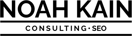 Noah Kain Consulting logo: the words "NOAH KAIN" in large black capitals above "Consulting SEO" between two black bars
