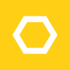 Nu Digital Marketing Agency logo: a white hexagon outline on a yellow square