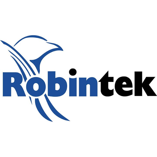 Robintek logo: the word "Robintek" in black and blue with a blue bird shape above the "R"