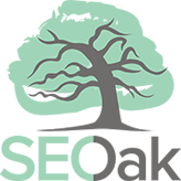 SEOak logo: a pale green tree with bare grey branches above the word "SEOak"