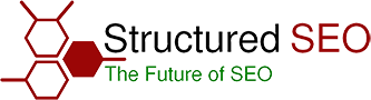 Structured SEO logo: red hexagon shapes beside the words "Structured SEO" with the slogan "The Future of SEO" in green