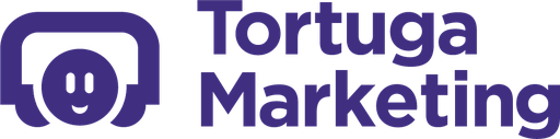 Tortuga Marketing logo: a purple smiling turtle-face icon beside the words "Tortuga Marketing" in purple