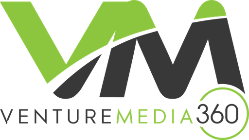 Venture Media 360 logo: a green and dark grey "VM" monogram above the words "Venture Media 360"
